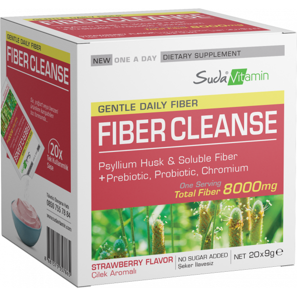 Suda Vitamin Fiber Cleanse Çilek 20 Saşe