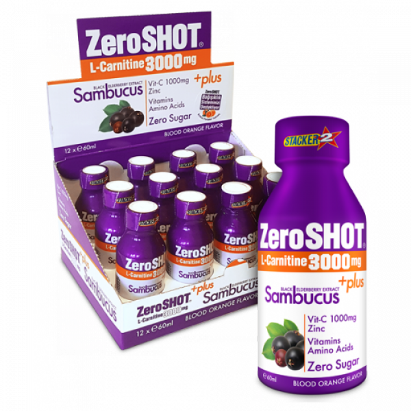 ZeroSHOT 3000mg + Plus Sambucus Kan Portakalı 12 x 60ml