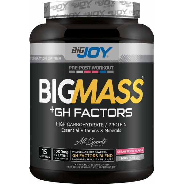 Bigjoy Sports BIGMASS Gainer GH FACTORS Çilek 1500g