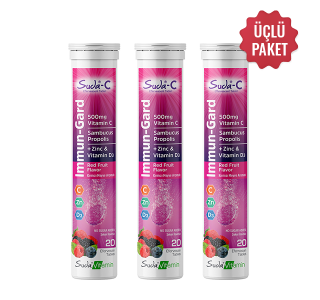 Suda-C Immun-Gard Kırmızı Meyve Aromalı  Kırmızı Meyve Aromalı 20 Efervesan Tablet