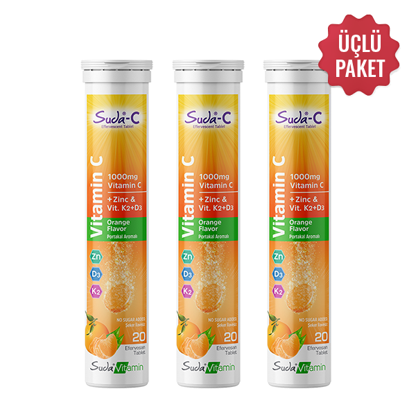 Suda-C Vitamin C Portakal Tablet Portakal 20 Efervesan 